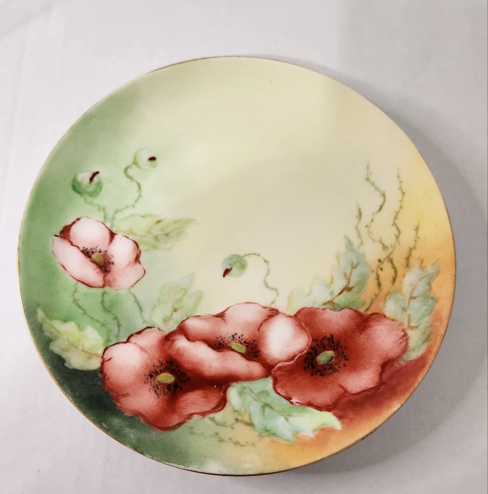 Antique MZ Austria handpainted floral plate